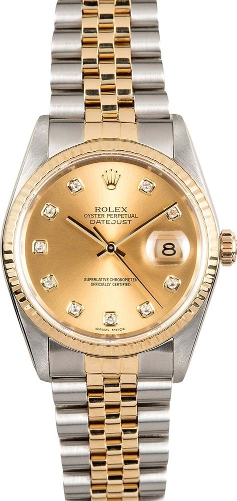 rolex datejust 36mm two tone champagne dial|rolex datejust 36mm 16233.